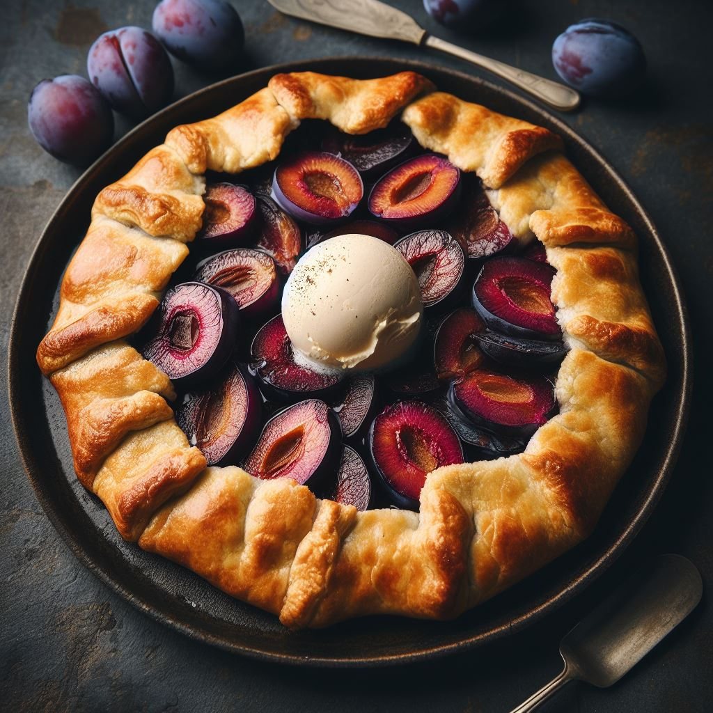 prajitura tarta rustica cu prune in stil frantuzesc